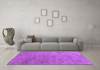 Machine Washable Abstract Purple Contemporary Rug, wshcon1483pur