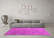Machine Washable Abstract Pink Contemporary Rug in a Living Room, wshcon1483pnk