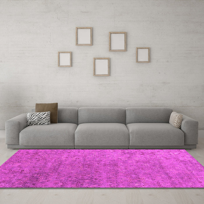 Machine Washable Abstract Pink Contemporary Rug in a Living Room, wshcon1483pnk