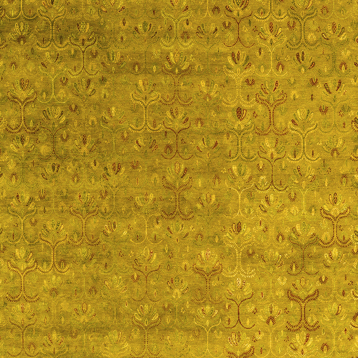 Machine Washable Abstract Yellow Contemporary Rug, wshcon1483yw
