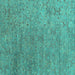 Square Abstract Turquoise Contemporary Rug, con1483turq