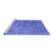 Sideview of Machine Washable Abstract Blue Contemporary Rug, wshcon1483blu
