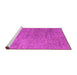 Sideview of Machine Washable Abstract Pink Contemporary Rug, wshcon1483pnk