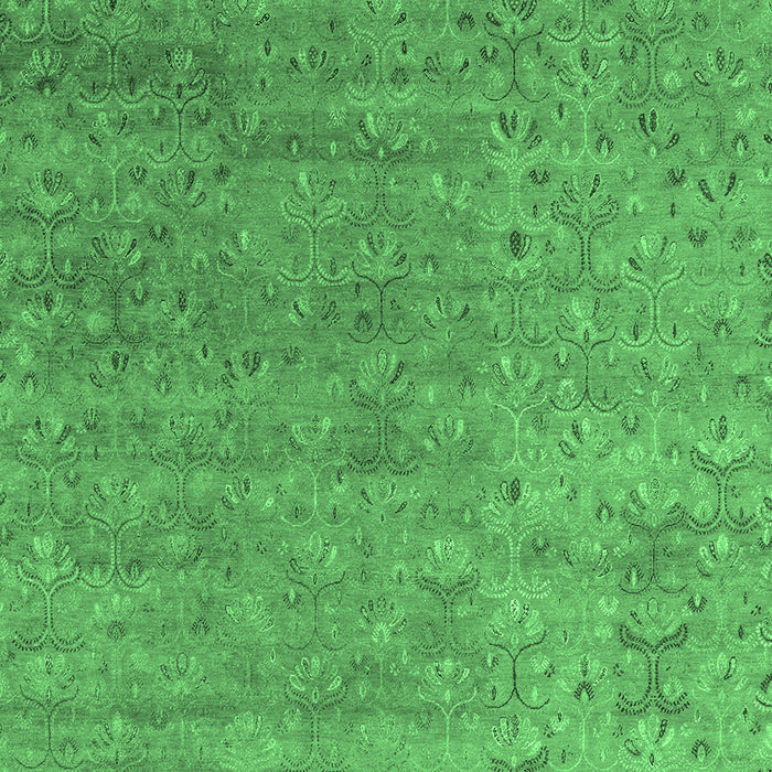 Machine Washable Abstract Emerald Green Contemporary Area Rugs, wshcon1483emgrn