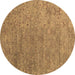 Round Abstract Brown Contemporary Rug, con1483brn