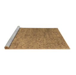 Sideview of Machine Washable Abstract Brown Contemporary Rug, wshcon1483brn