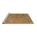 Sideview of Machine Washable Abstract Brown Contemporary Rug, wshcon1483brn