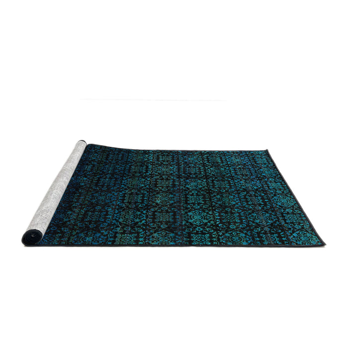 Serging Thickness of Machine Washable Contemporary Black Rug, wshcon1484