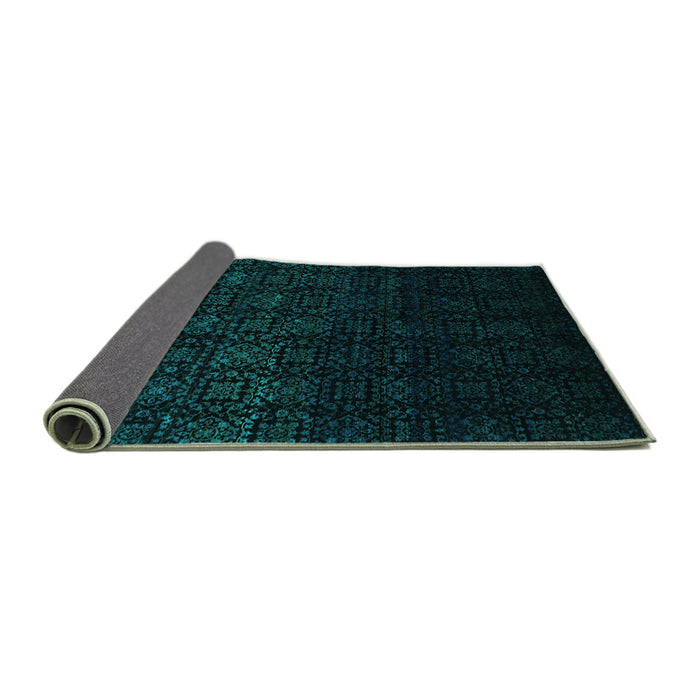 Sideview of Abstract Turquoise Contemporary Rug, con1484turq
