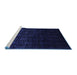 Sideview of Machine Washable Abstract Blue Contemporary Rug, wshcon1484blu