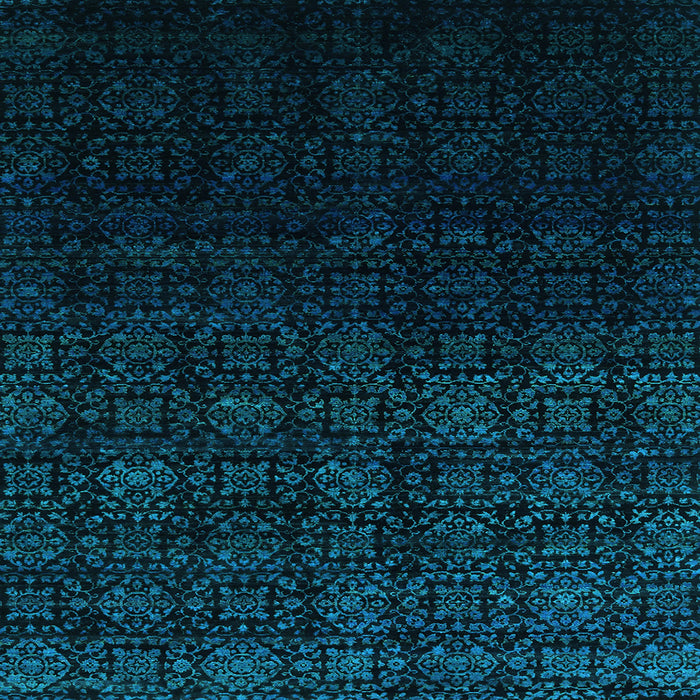 Square Abstract Light Blue Contemporary Rug, con1484lblu