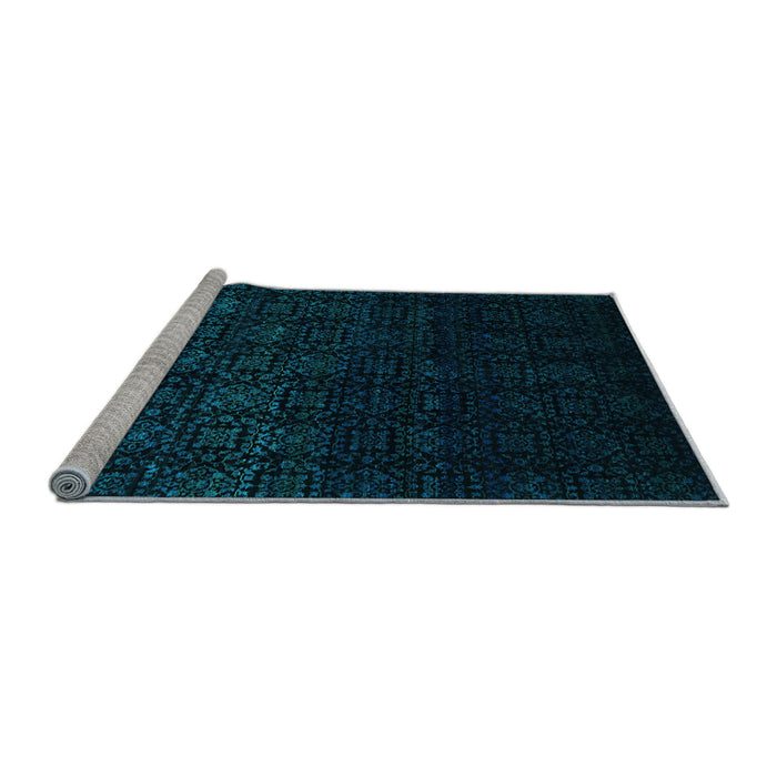 Sideview of Machine Washable Abstract Light Blue Contemporary Rug, wshcon1484lblu