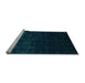 Sideview of Machine Washable Abstract Light Blue Contemporary Rug, wshcon1484lblu