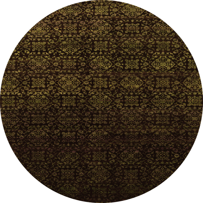 Square Abstract Orange Contemporary Rug, con1484org