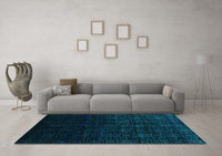 Machine Washable Abstract Light Blue Contemporary Rug, wshcon1484lblu