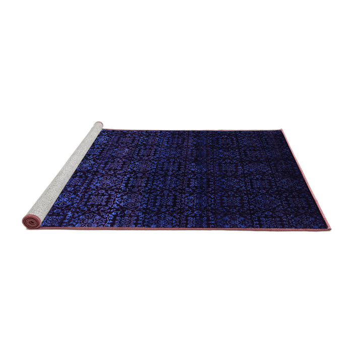 Sideview of Machine Washable Abstract Purple Contemporary Area Rugs, wshcon1484pur
