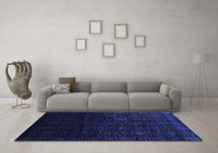 Machine Washable Abstract Blue Contemporary Rug, wshcon1484blu