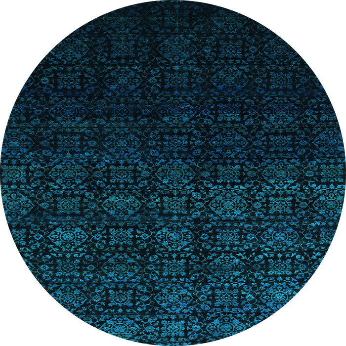 Round Machine Washable Abstract Light Blue Contemporary Rug, wshcon1484lblu