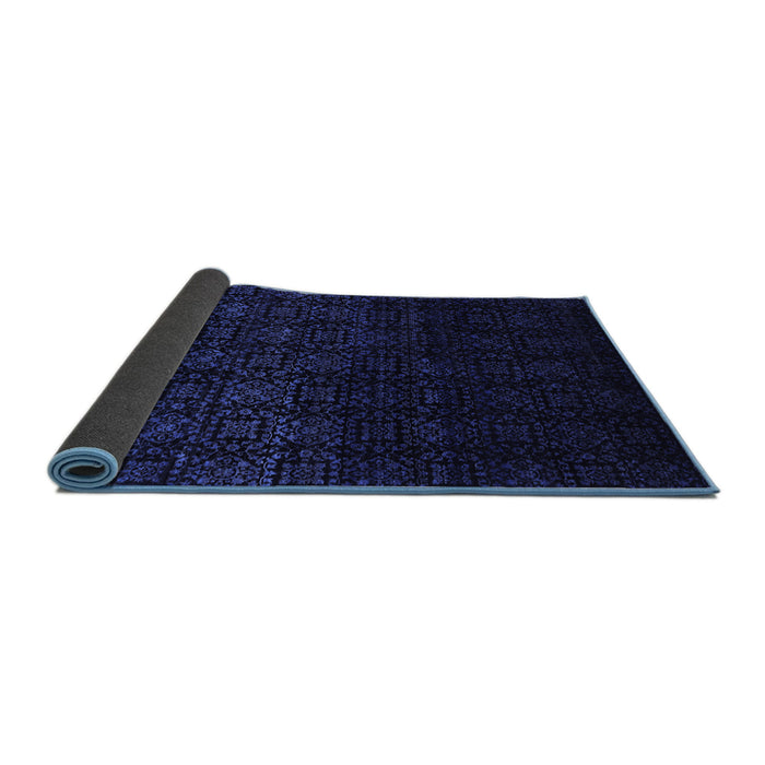 Sideview of Abstract Blue Contemporary Rug, con1484blu
