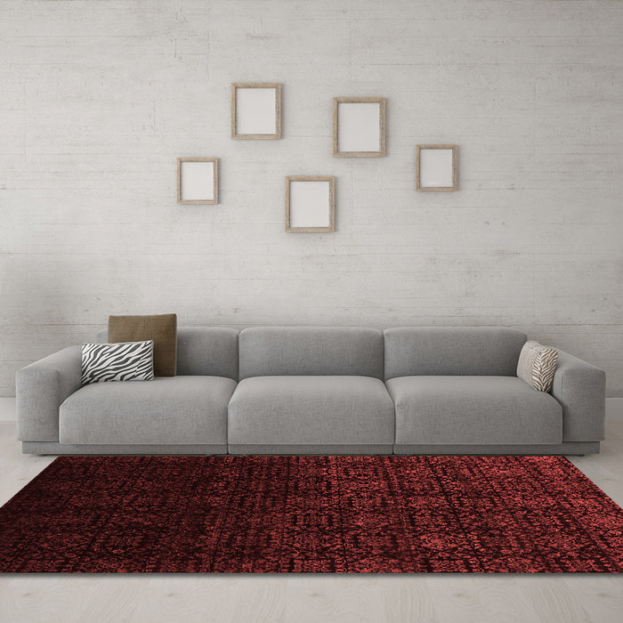 Contemporary Red Washable Rugs