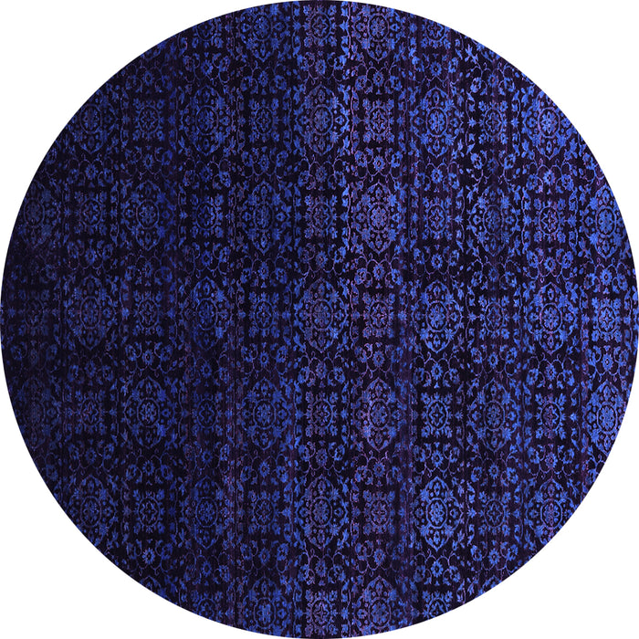 Round Machine Washable Abstract Purple Contemporary Area Rugs, wshcon1484pur