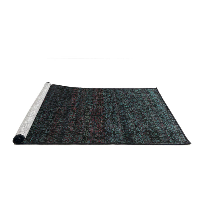 Serging Thickness of Machine Washable Contemporary Midnight Gray Rug, wshcon1485