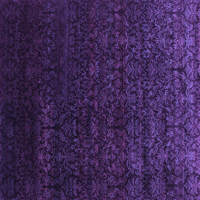 Square Machine Washable Abstract Purple Contemporary Area Rugs, wshcon1485pur