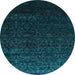 Round Machine Washable Abstract Light Blue Contemporary Rug, wshcon1485lblu