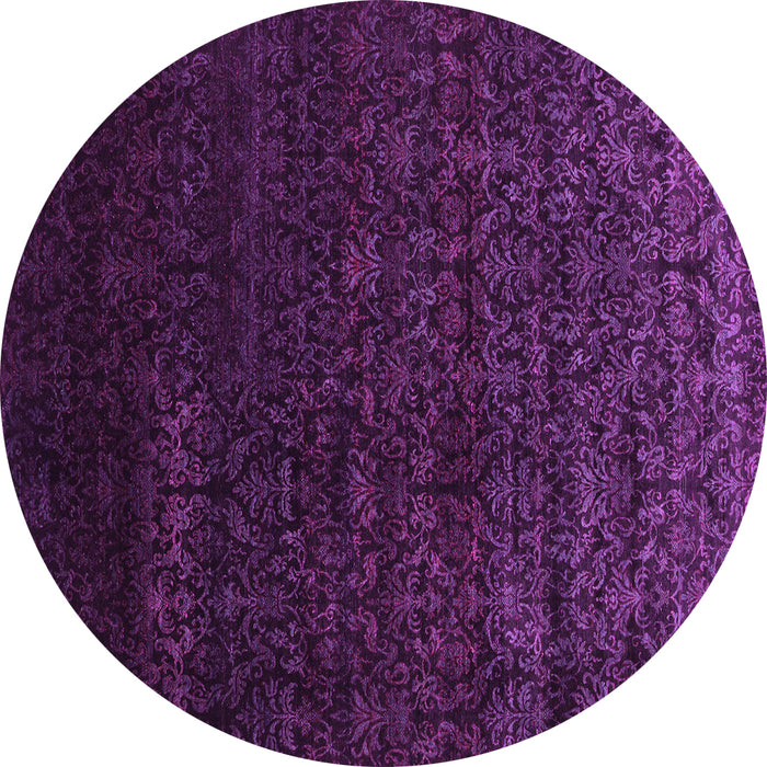 Round Machine Washable Abstract Pink Contemporary Rug, wshcon1485pnk