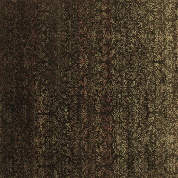 Square Abstract Brown Contemporary Rug, con1485brn