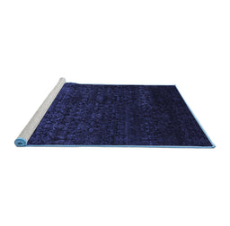 Sideview of Machine Washable Abstract Blue Contemporary Rug, wshcon1485blu