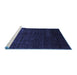 Sideview of Machine Washable Abstract Blue Contemporary Rug, wshcon1485blu