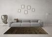 Machine Washable Abstract Brown Contemporary Rug in a Living Room,, wshcon1485brn