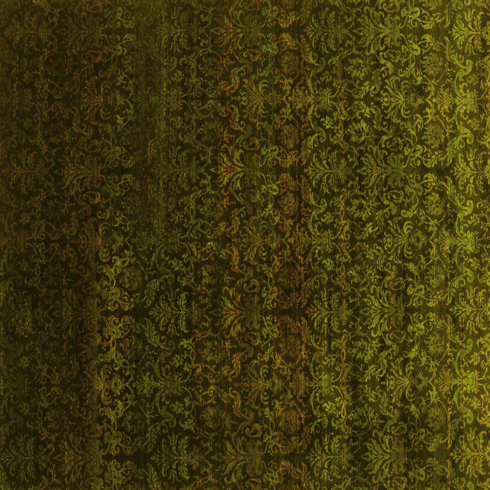 Square Abstract Yellow Contemporary Rug, con1485yw