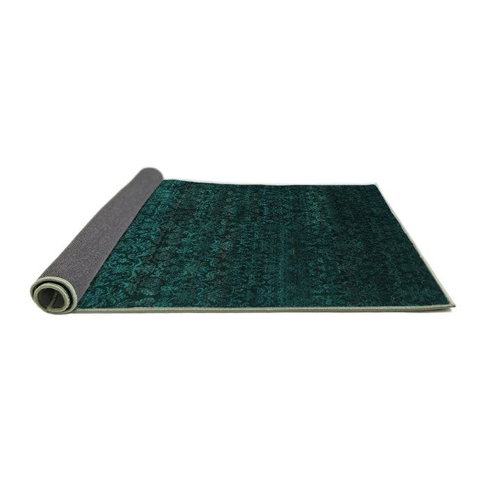 Sideview of Abstract Turquoise Contemporary Rug, con1485turq