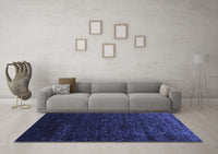 Machine Washable Abstract Blue Contemporary Rug, wshcon1485blu