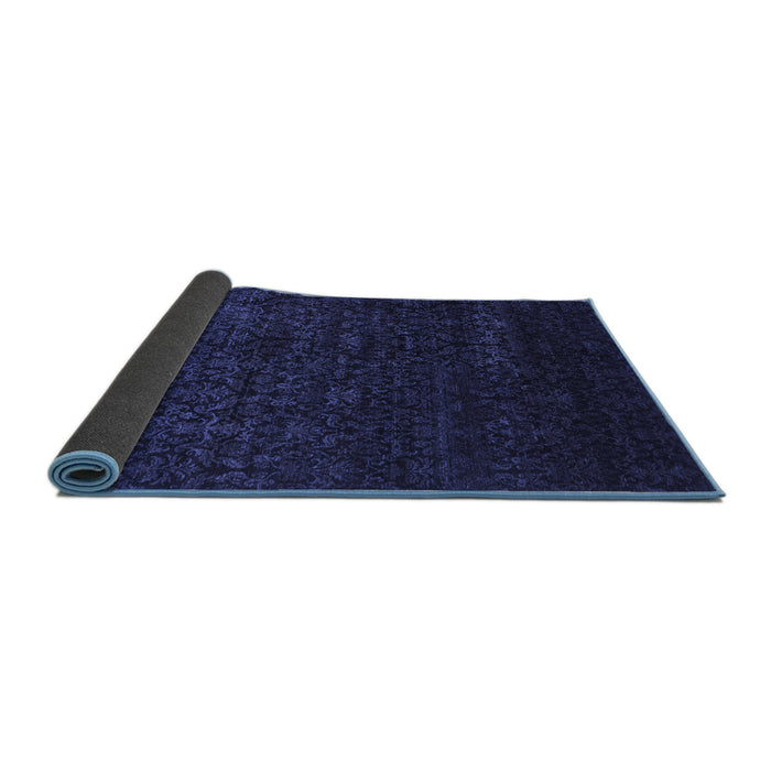 Sideview of Abstract Blue Contemporary Rug, con1485blu