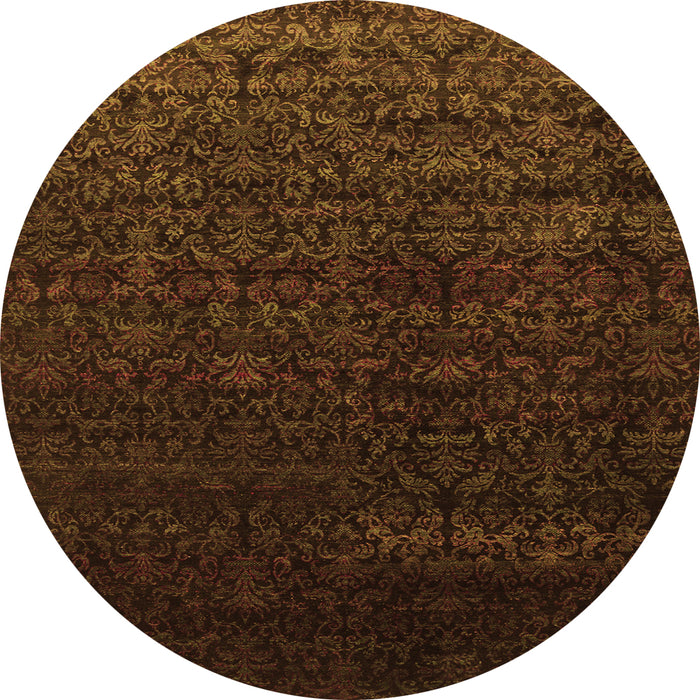 Square Abstract Orange Contemporary Rug, con1485org