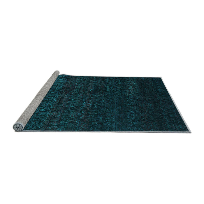 Sideview of Machine Washable Abstract Light Blue Contemporary Rug, wshcon1485lblu
