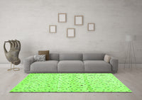 Machine Washable Solid Green Modern Rug, wshcon1486grn