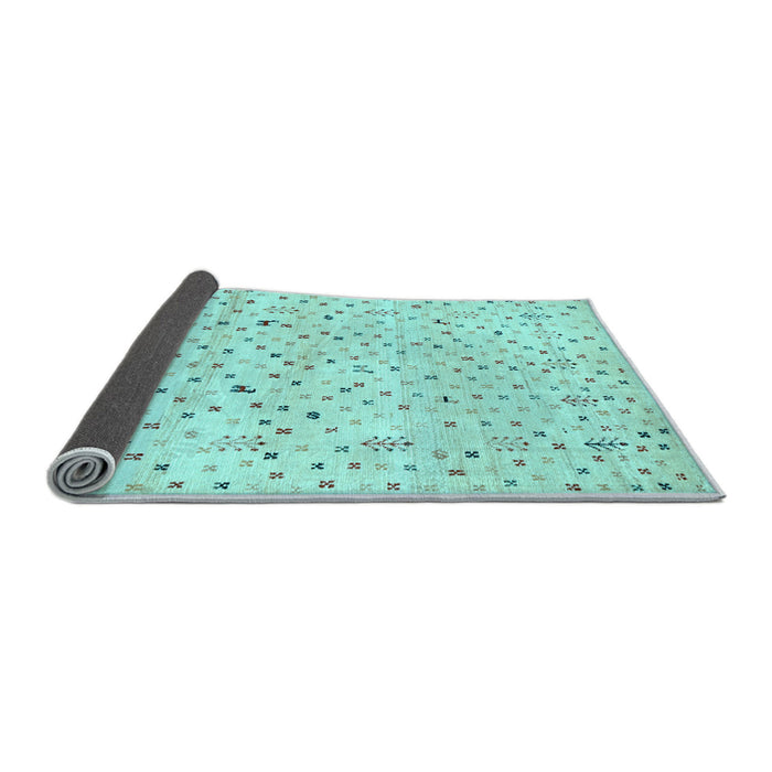 Sideview of Solid Light Blue Modern Rug, con1486lblu