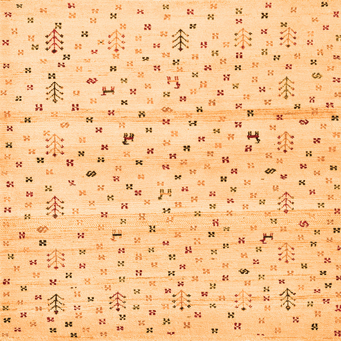 Round Machine Washable Solid Orange Modern Area Rugs, wshcon1486org