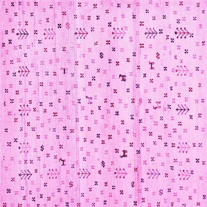 Square Solid Pink Modern Rug, con1486pnk