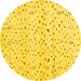 Round Machine Washable Solid Yellow Modern Rug, wshcon1486yw