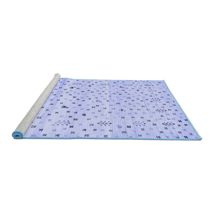 Sideview of Machine Washable Solid Blue Modern Rug, wshcon1486blu