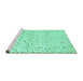 Sideview of Machine Washable Solid Turquoise Modern Area Rugs, wshcon1486turq