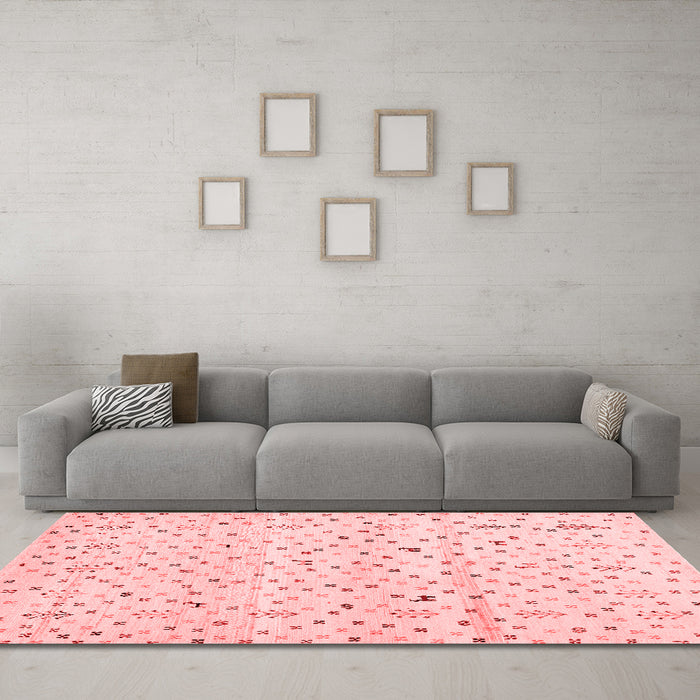 Modern Red Washable Rugs