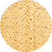 Round Solid Brown Modern Rug, con1486brn