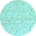 Round Solid Light Blue Modern Rug, con1486lblu