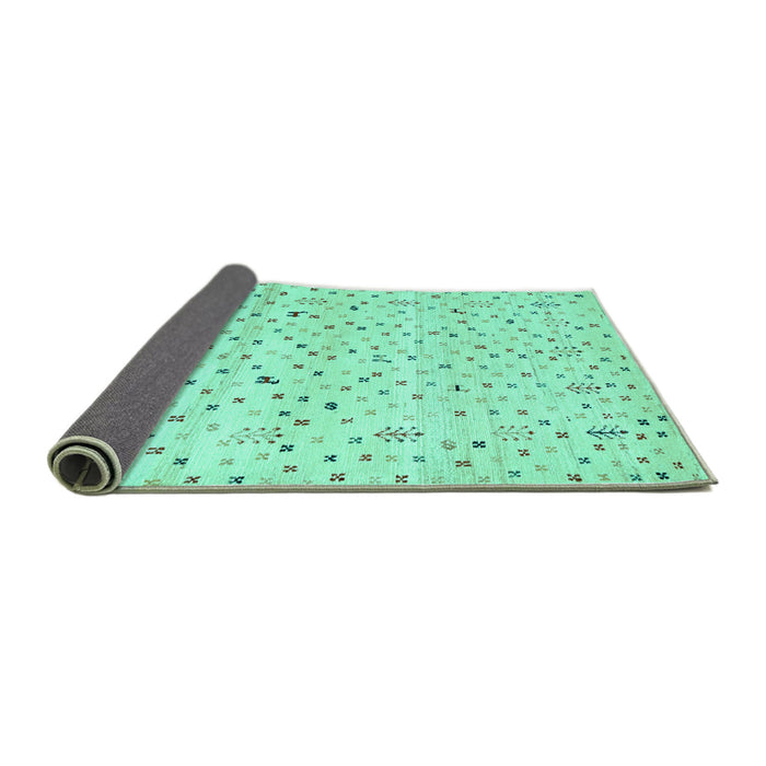 Sideview of Solid Turquoise Modern Rug, con1486turq